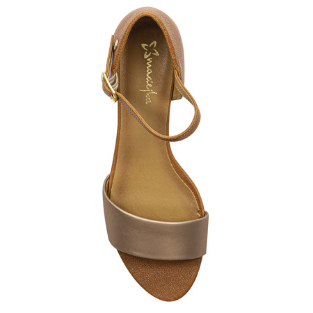 Maciejka 06486-29/00-1 Women Brown + Gold Sandals