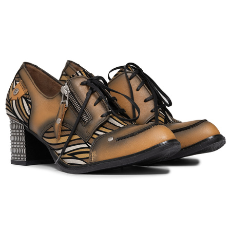 Maciejka Women's Lace-Up High-Heeled Shoes Yellow