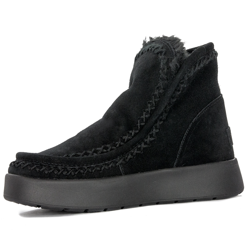 CAFENOIR Women's leather ankle boots Nero black