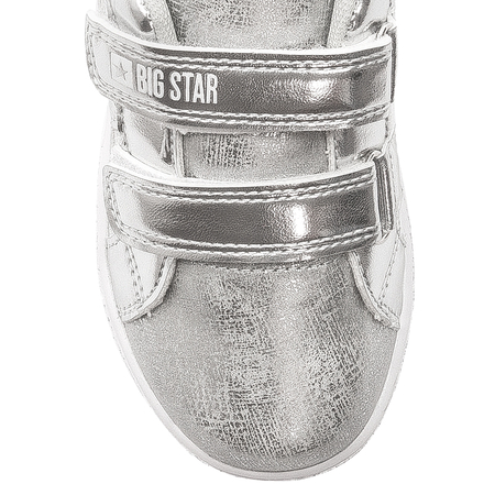 Big Star Trampki dziecięce dziewczęce na rzepy Silver srebrne