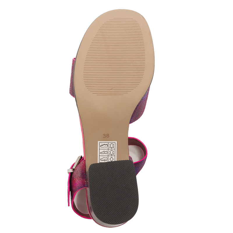 Maciejka Women's Leather Heeled Fuchsia Sandals