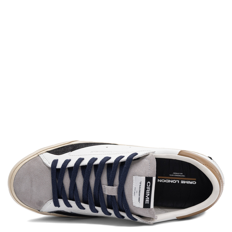 Crime London Men's Leather Sneakers Vintage White 11070AA8.10
