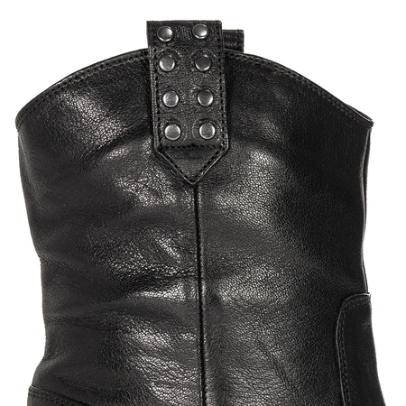 CAFENOIR Women's leather ankle boots Nero black