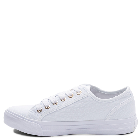 Lee Cooper Classic Lace-up Canvas Sneakers Gold Eyelets White LCW-26-02-4078L