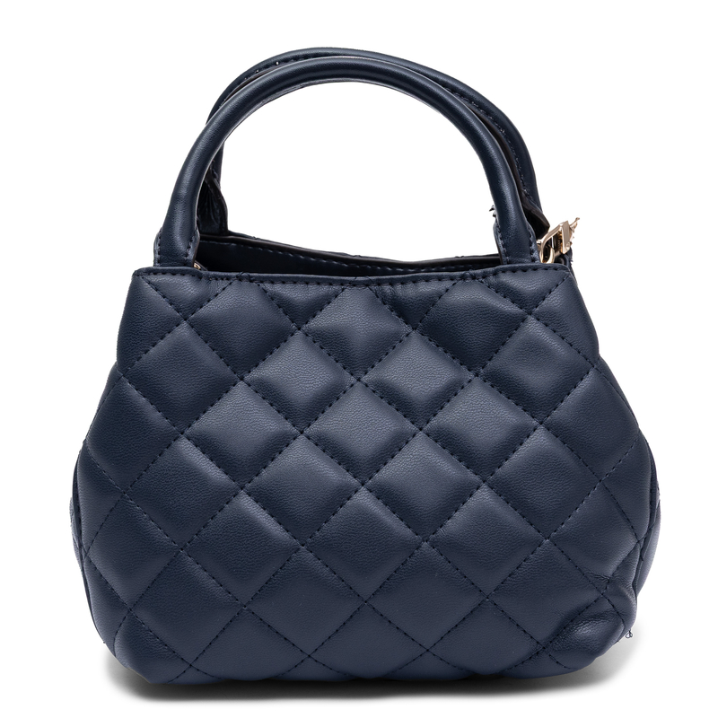 Guess Elegancka Pikowana Torebka Kuferek Wizytowa Granatowa HWQG2456710-MIDNIGHT