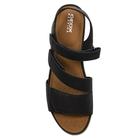 GEOX Sandały damskie na rzepy Black czarne