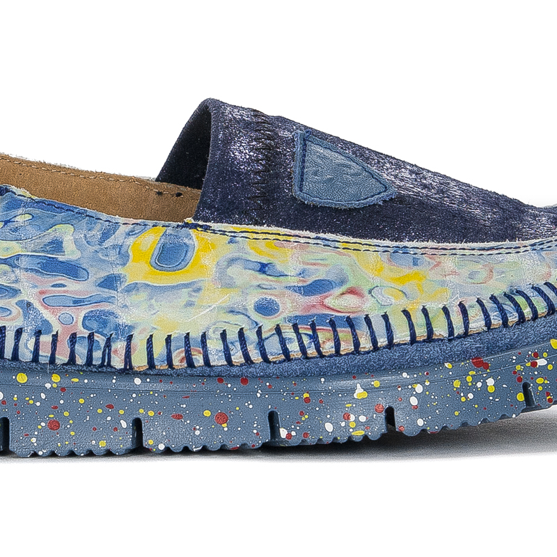 Maciejka Navy Flat Shoes