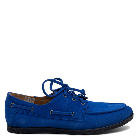 Maciejka Leather Suede Shoes Blue 07799-43/00-1