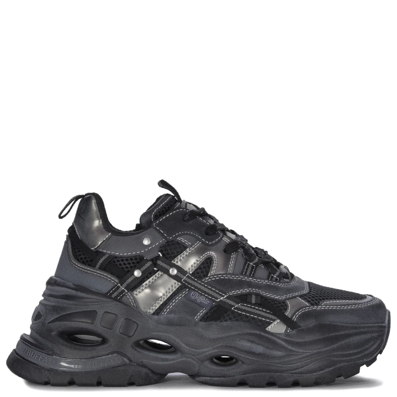 Buffalo Sneakersy Damskie Triplet Hollow VNTG Black Silver