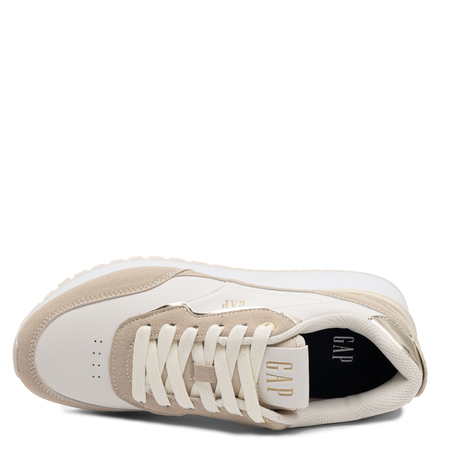GAP Sneakersy Damskie na Platformie Białe Złote Detale GPW6135300049