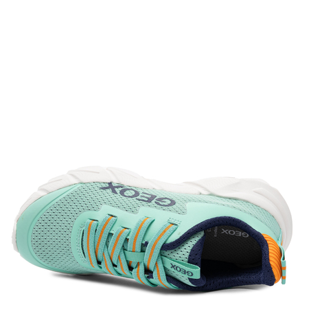 Geox Breathable Lightweight Kids Sneakers with Elastic Laces Green J46N1A-C3Z7R