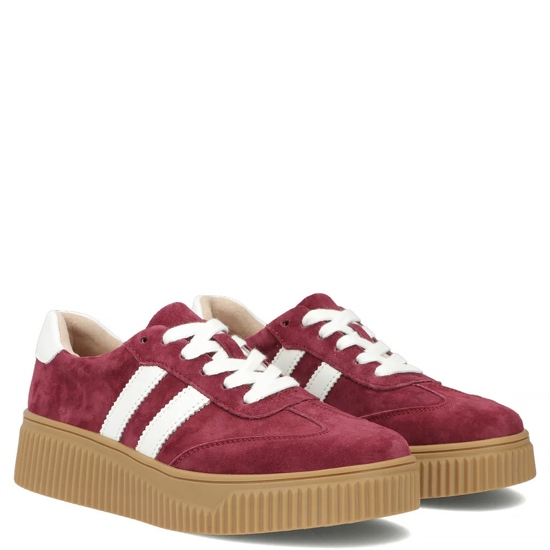Filippo Sneakersy Na Platformie Ze Skóry Bordowe DP6776-26-BG
