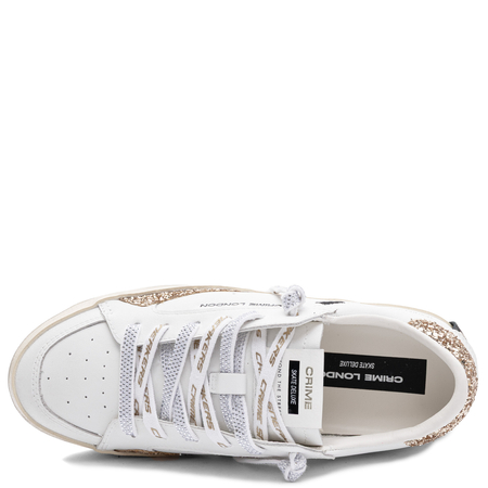Crime London Sk8 Deluxe Leather Sneakers White 29102PP8.10