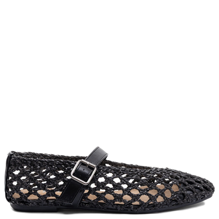 Sokolski Elegant Woven Pumps With Strap Black SR-W26-137-BLK
