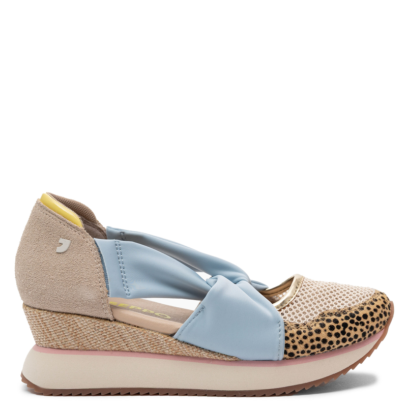 Gioseppo Wedge Slip-Ons With Twisted Straps Women’s Shoes Breathable Mesh Multicolor 78615-TARLAC-BLUE
