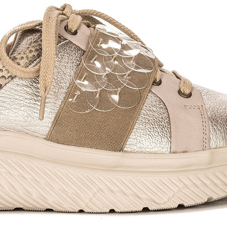 Maciejka 04448-25-00-5 Gold+Beige Flat Shoes