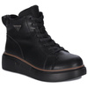 Filippo Women's Leather Ankle Boots on a Platform, Insulated, Black