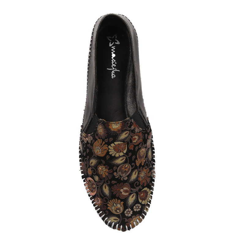 Maciejka Women's Low Shoes Black Flowers