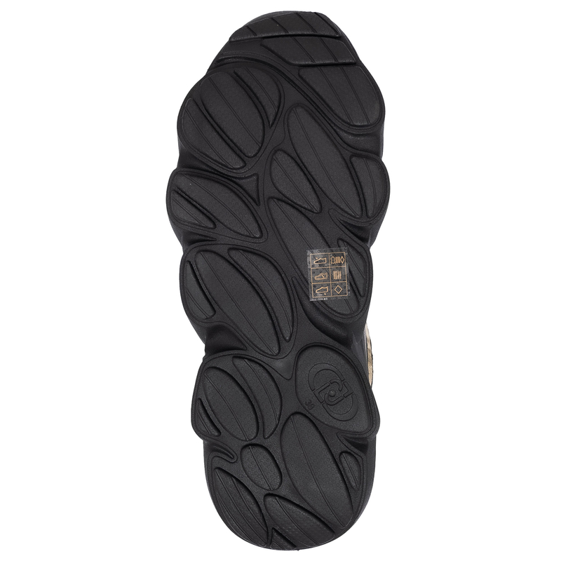 Liu Jo Sneakersy Damskie Na Platformie Półbuty Brokatowy Zapiętek Czarny BF5061-PX783-GOLD