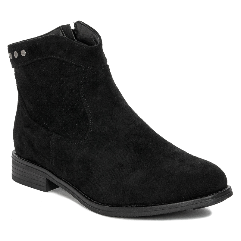 S.Barski Openwork Flat Black Boots