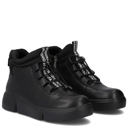 Filippo Leather Warm-Lined Ankle Boots Platform Black DBT653225BK