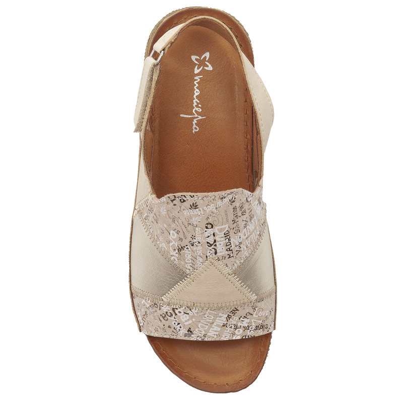 Maciejka Leather Elegant Patchwork Sandals Comfortable Beige L7067-04/00-
