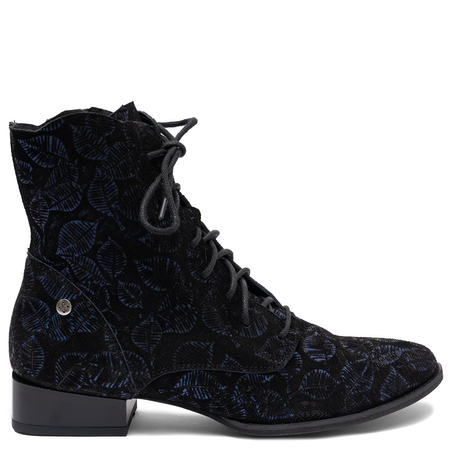 Maciejka Comfortable Patterned Ankle Boots Leather Black Navy 6391W-02/00-1