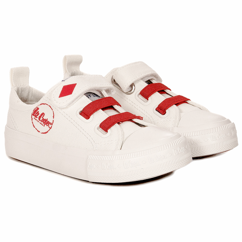 Trampki dziecięce Lee Cooper na rzepy Białe