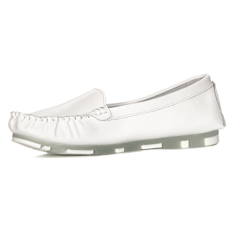 Filippo Leather Women's White Moccasins