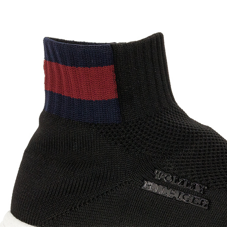 Tommy Hilfiger Sneakersy Wysokie Czarne Skarpeta