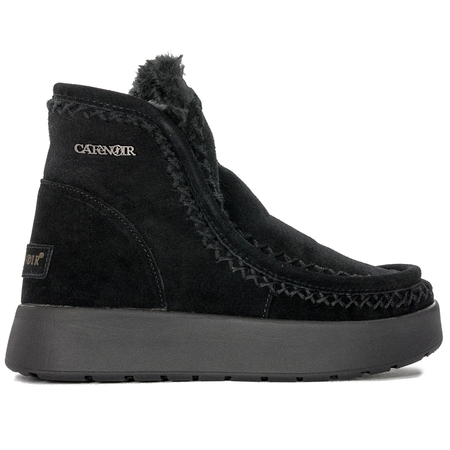 CAFENOIR Women's leather ankle boots Nero black