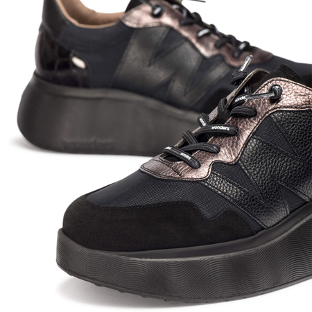 Wonders Women's Platform Half Shoes Trend I Negro