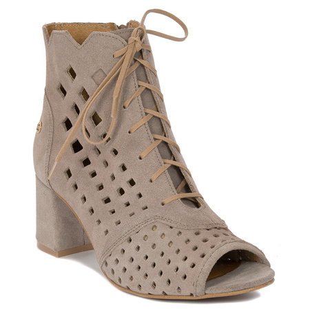 Maciejka Dark Beige Women's Lace-Up Boots