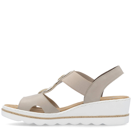 Rieker Comfortable Wedge Sandals Beige 67498-62