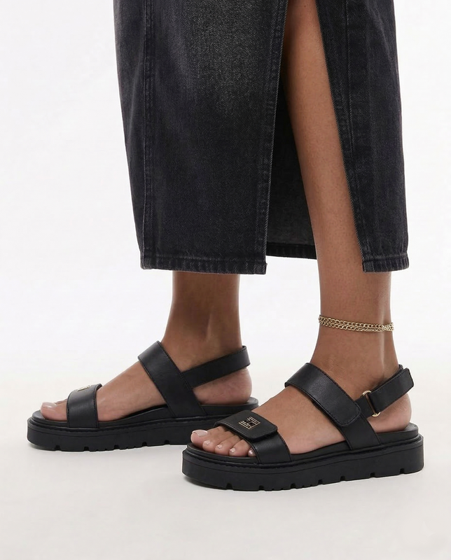 Tommy Hilfiger Sandały Damskie na Platformie Czarne T3A2-34284-BLACK