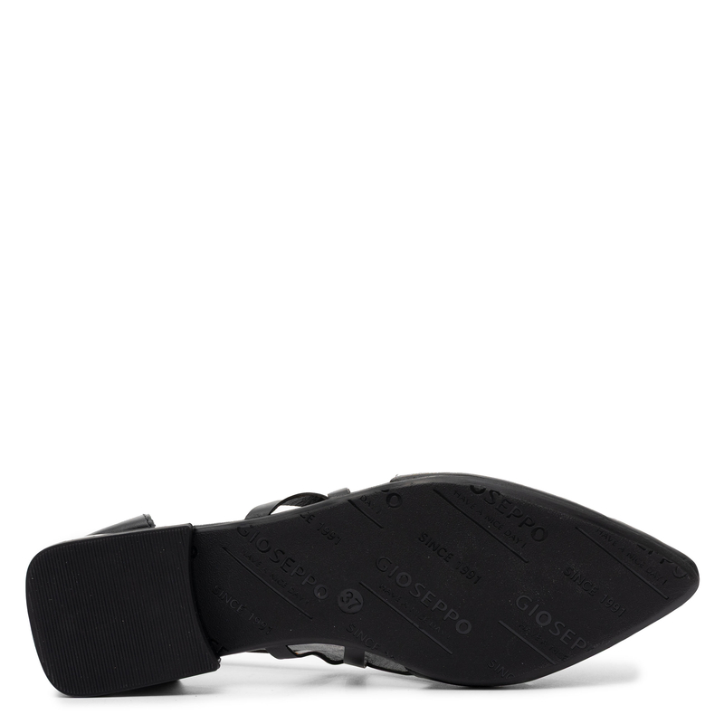 Gioseppo Leather Cutout Flats Black 78218-BLACK