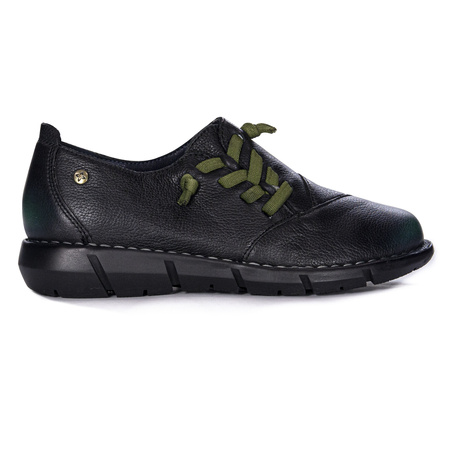 Maciejka Półbuty Damskie Skórzane Czarne