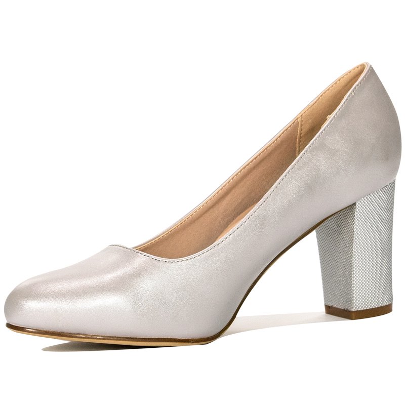 Sergio Leone PB130 Silver Pearl Pumps