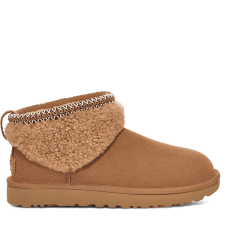 UGG Women's Snow Boots in Classic Ultra Mini Maxi Curly Chesnut