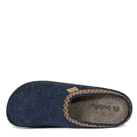 Inblu Felt Slip-On Home Slippers Cozy Comfort Grey-Blue NL000009-AVIO