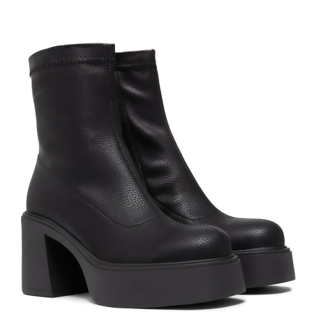 T. Sokolski Skórzane Botki Na Platformie Czarne HW-Z25-128-BLK