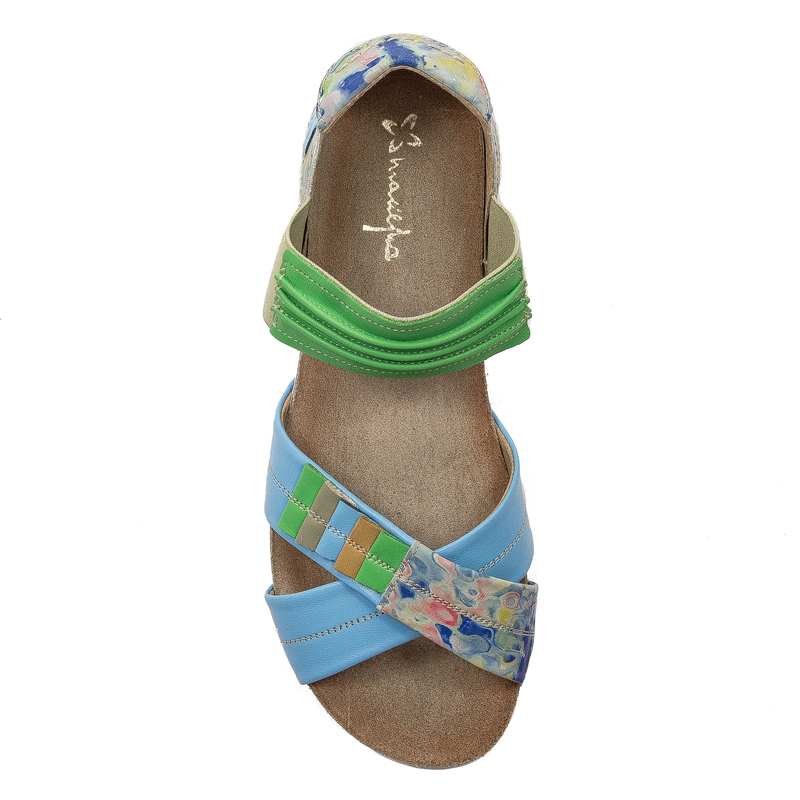 Maciejka Sandały Damskie Niebieskie