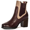 Maciejka Leather Ankle Boots Contrast Trim Burgundy 03759-23/00-3