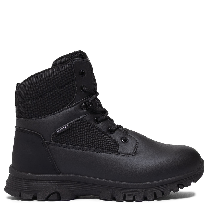 Calvin Klein Jeans Trzewiki Wodoodporne Damskie z Zamkiem Czarne V3X5-83190-BLACK