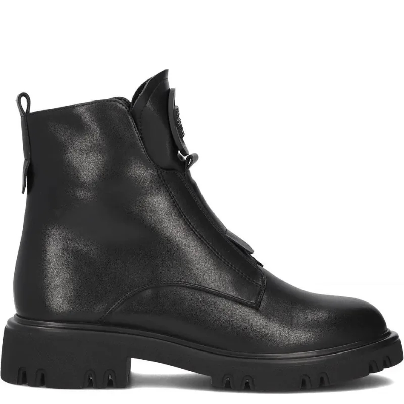 Filippo Black Leather Women's Boots