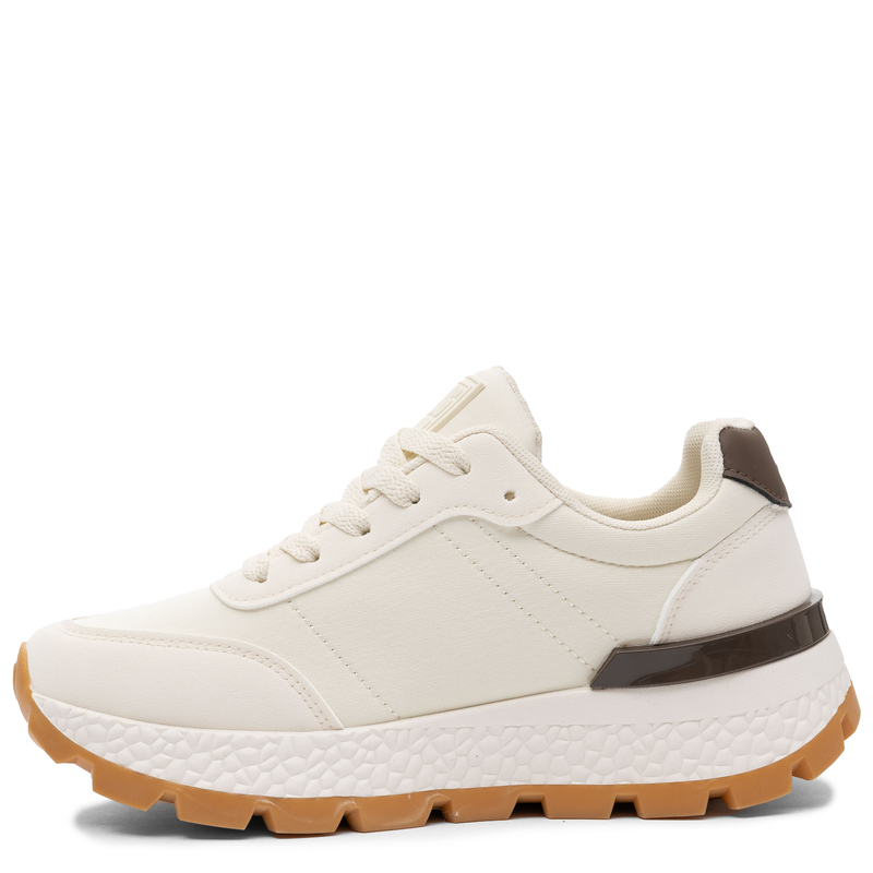Big Star Platform Sneakers Low-Top Sports Shoes with Contrast Stripes Beige TT274881-BEIGE