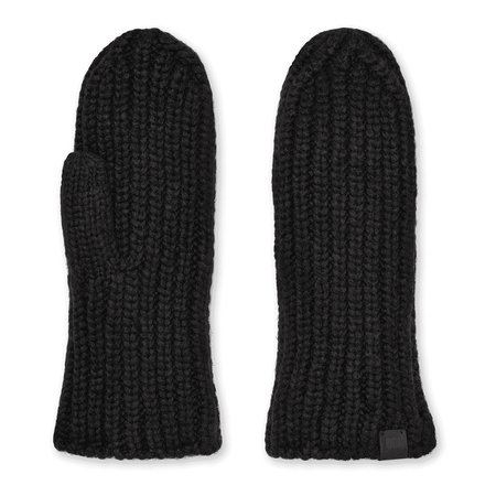 Ugg Women's Chunky Rib Mitten Gloves in Black