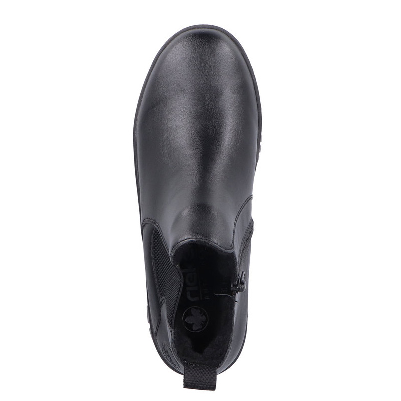 Rieker Botki Na Platformie Damskie Z Zamkiem Czarne Y6151-00-BLACK