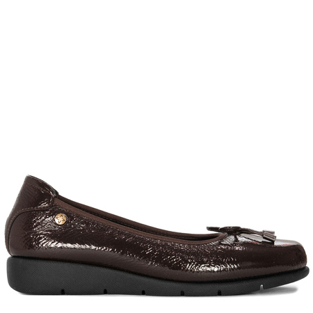 Maciejka Patent Slip-On Loafers Wedge Brown P6504-02/00-8