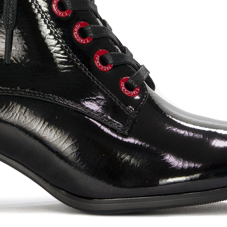 S.Barski Women's boots ankle boots black lacquered